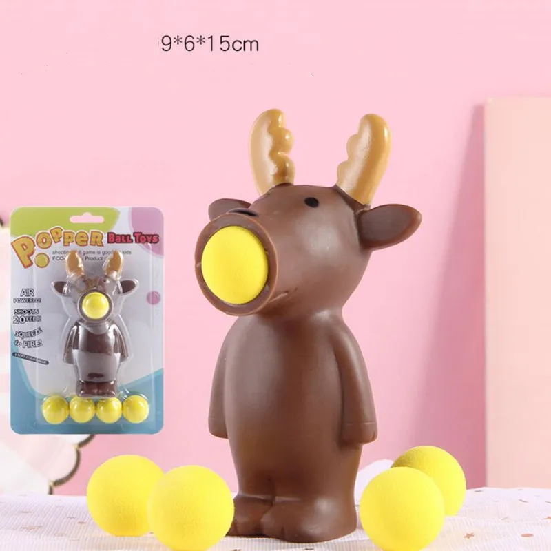 deer Новинка креативное регулирование силы животные катапульта Сжимаемый мячик безопасность забавные антистресс игрушки для взрослых Детский эва мяч игрушки - Цвет: deer