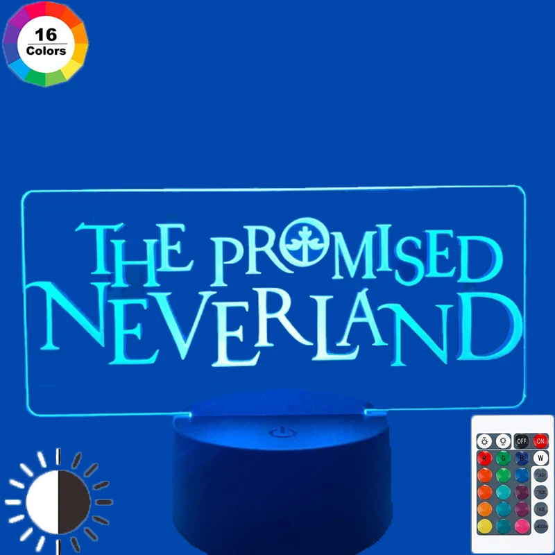 Обещанный логотип Neverland 3D светодиодный Ночник светильник для домашнего декора