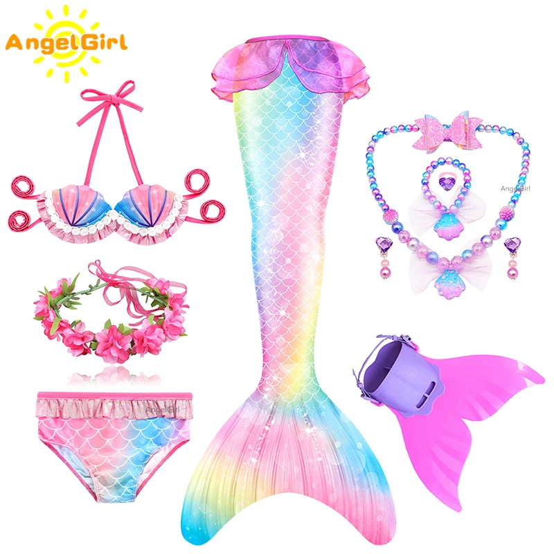 Женский купальный костюм с хвостом русалки AngelGirl для косплея Русалочки одежда