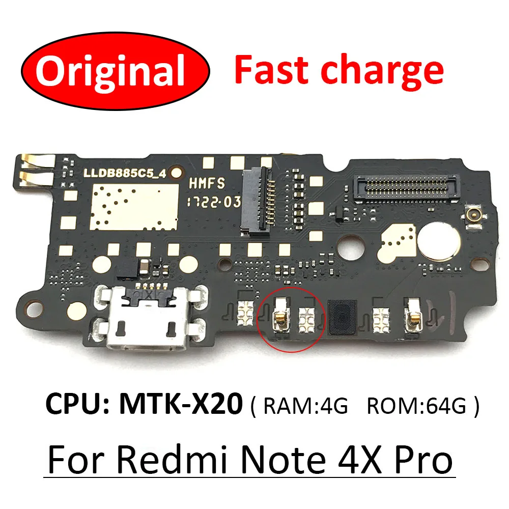 

New Charger Board PCB Flex For Xiaomi Redmi Note 4 MTK Helio X20 / Note 4X Pro USB Port Connector Dock Charging Ribbon Cable