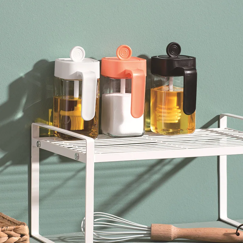 

Glass Seasoning Bottle Spice Organizer Jar Condiment Container Salt Sugar Pepper Oliver Oil Storage for Kitchen BBQ Tools