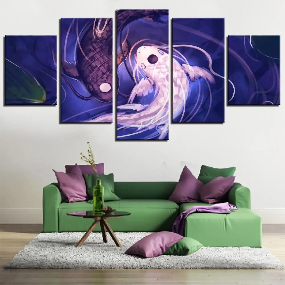 5 шт. настенный постер с рамкой изображением морской рыбы и Инь-Янь | Дом сад