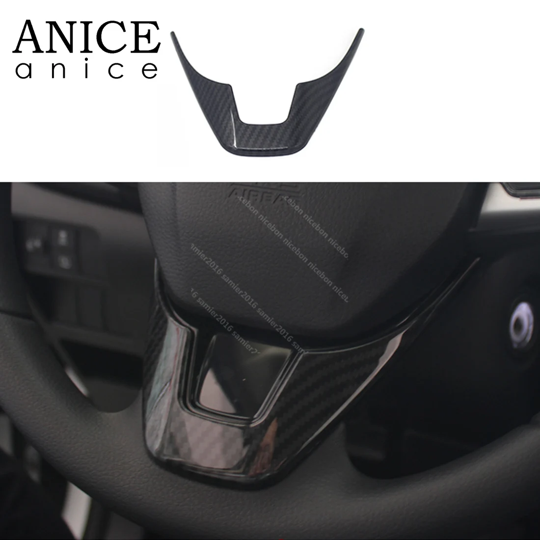 

Red Interior Steering Wheel Below Cover Trim Fit For Honda Civic 2016-2019 ABS low-level configuration