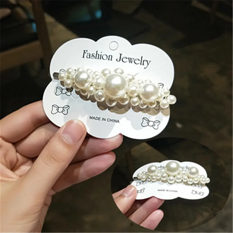 Женская мода Аксессуары для волос жемчуг заколка для волос Blingbling заколка девушка шпилька для волос из сплава металлов Стразы головные уборы Роскошные вечерние головные уборы - Цвет: 9