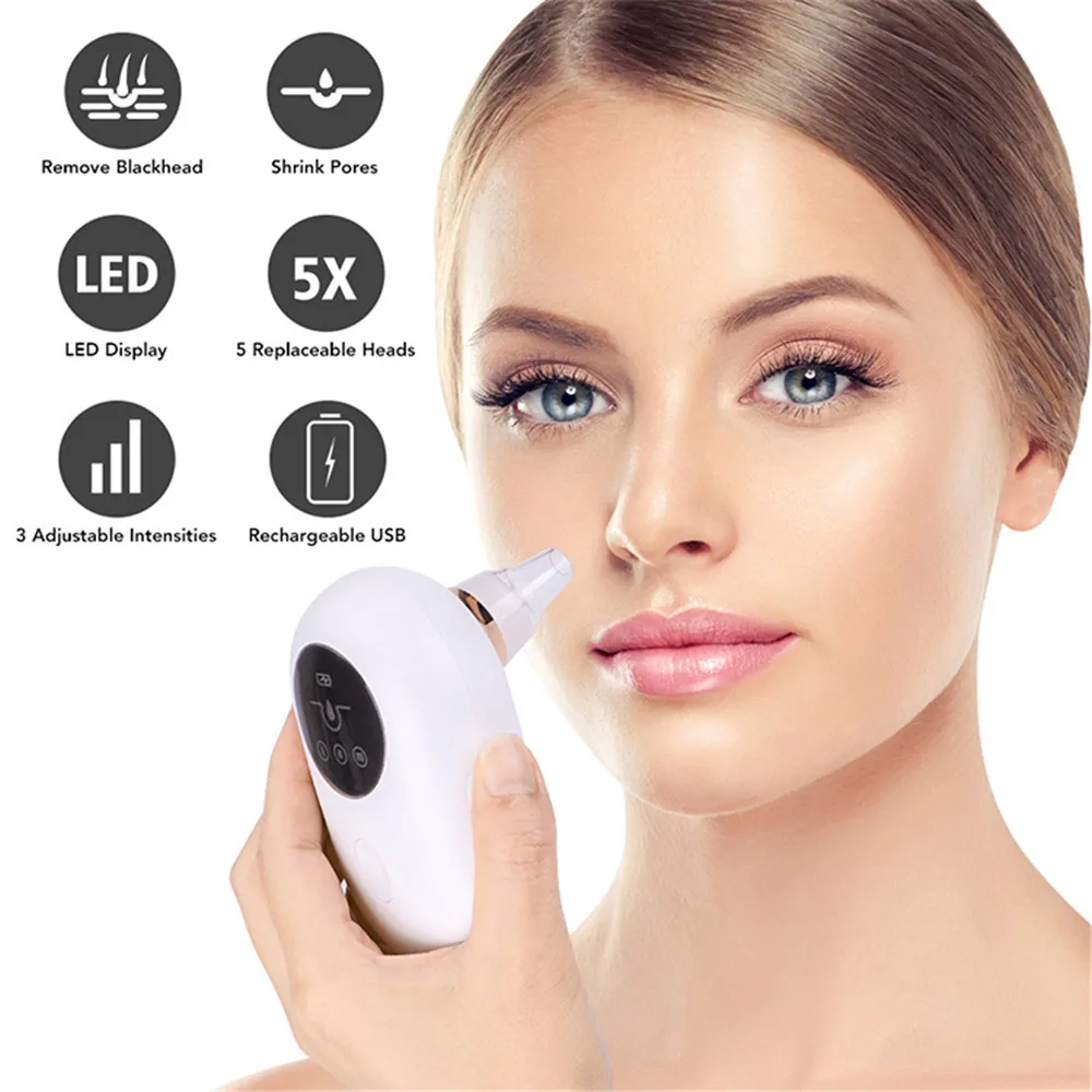 

6 Heads Electric Blackhead Remover Skin Care Tools Adjustable Blackhead Black Dot Pore Vacuum Cleaner Pimple Suction Tools