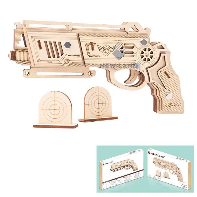 

Wooden Puzzle Woodcraft Assembly Kit Hunting Wolf Eagle Train Dragon Rubber Band Gun Laser Cutting DIY 3D for Boy Christmas Gift