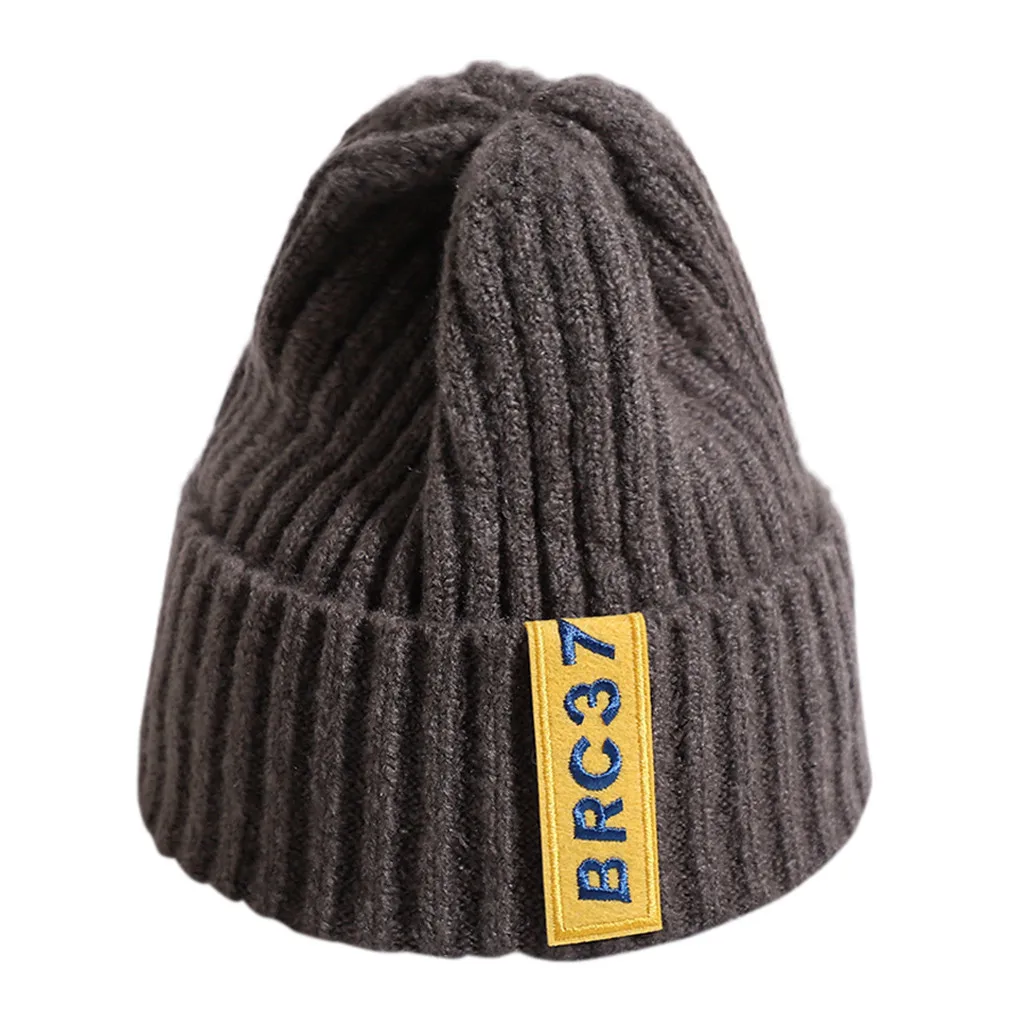 Детская вязаная шапка для мальчиков и девочек однотонная бини зимняя теплая