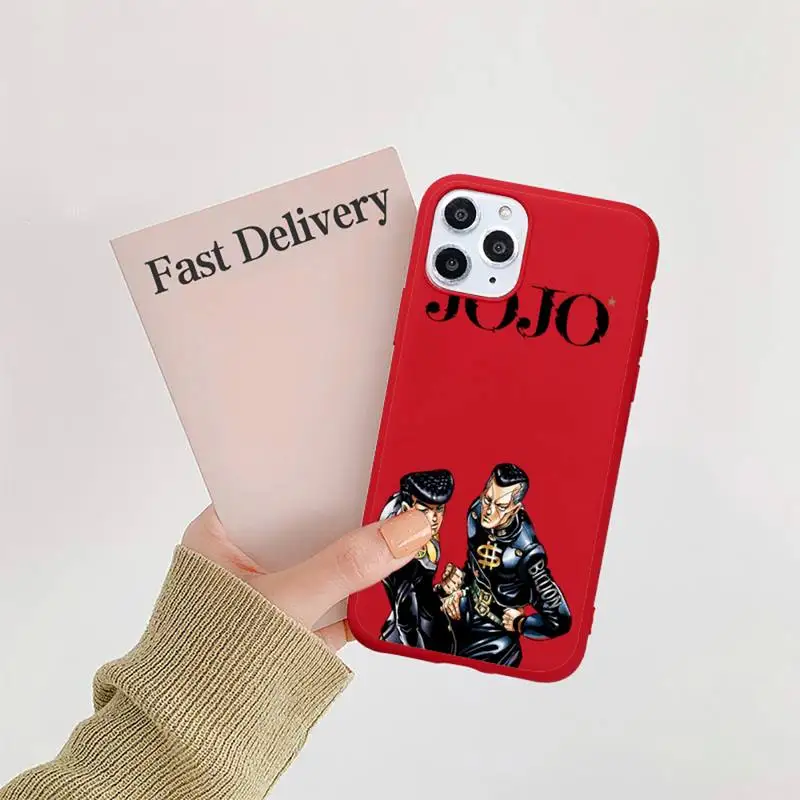 

JoJo Bizarre Adventure Phone Case Red Candy Color for iPhone 11 12 mini pro XS MAX 8 7 6 6S Plus X SE 2020 XR