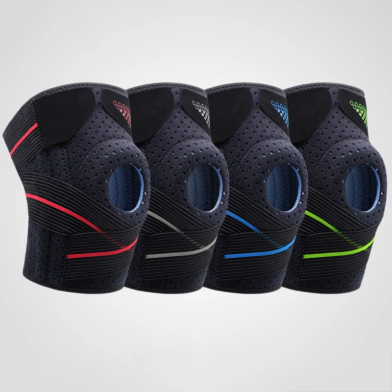

Newly Silicone Sports Knee Pads Strap Spring Support Climbing Cycling Running Basketball Sweat-absorbent Breathable