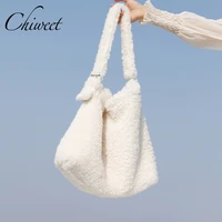 winter lambswool women handbags luxury designer white shoulder bags brand faux fur large tote female messenger bag bucket bag