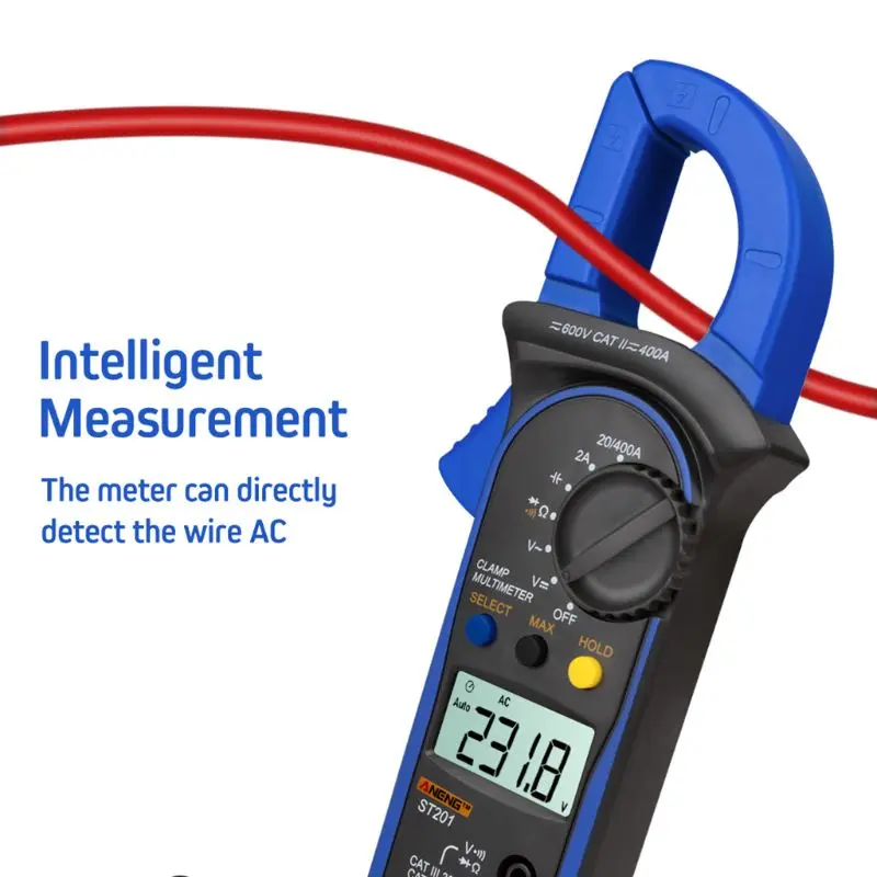 

Digital Clamp Multimeter ST-201 True RMS LCD Multifuction Ohm DC AC Voltmeter AC Ammeter Data Tester