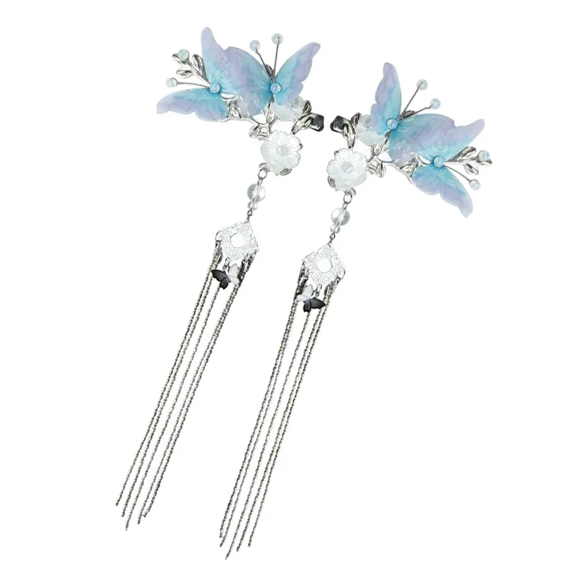 Аксессуары для девочек зажим волос с бахромой головной убор бабочкой пошаговый