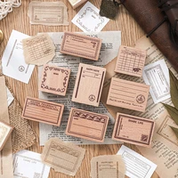 8pcslot with notes series stamp diy wooden rubber stamps stationery scrapbooking standard stamp