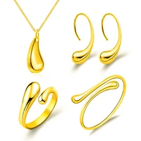 4pcs thread drop necklace earrings bracelet ring jewelry set for women girls