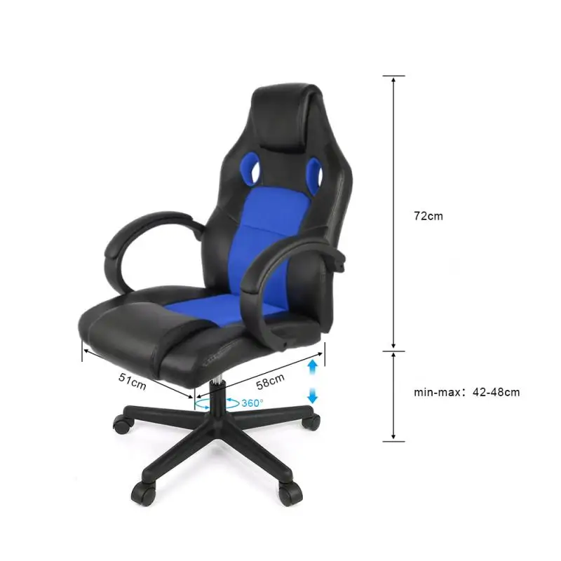 

Dropshipping 2021 New PU Skin Fabric Office Chairs WCG Gaming Chairs For Living Room Chairs Swivel Lifting Lying Chairs 1PCS HWC