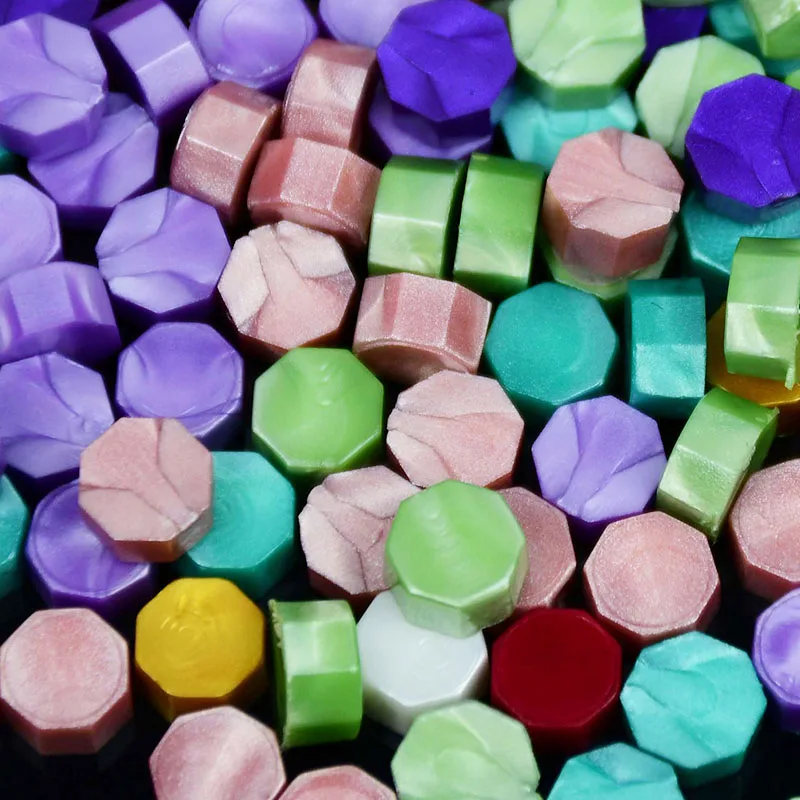 

100 Pcs/Bag Multi Colors Vintage Octagonal Sealing Wax Beads Seal Stamp Beans for DIY Crafts Wedding Birthday Valentine Envelop