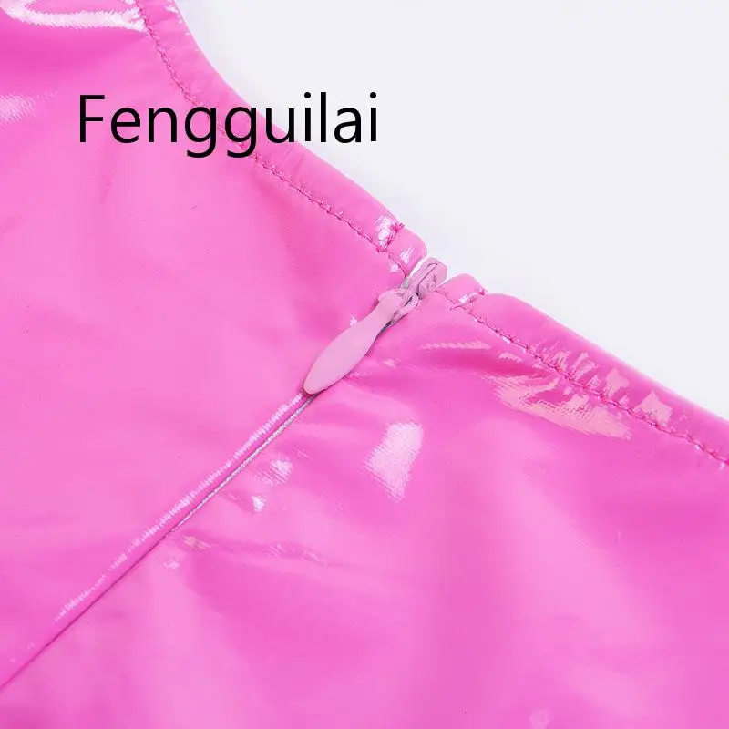 

Mini Pink Pu Dress Sexy Leather Package Hip Club Party Dress Elegant Tank Sleeveless Summer 2019 Bodycon Short Dress Robe New