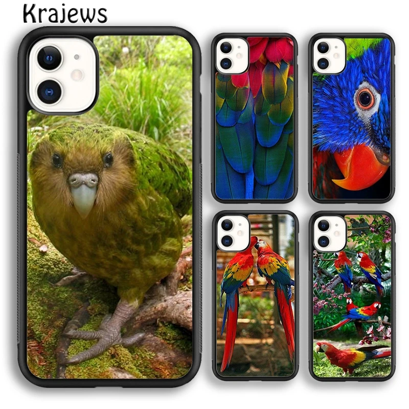 Фото Экзотический чехол для телефона krajew с коллажем в виде попугаев и птиц iPhone 14 5s 6s 7 8