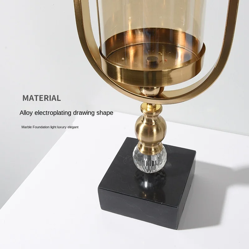 

Modern Light Luxury Glass Vase Flower TV Cabinet Metal Crafts Home Decoration Ornaments Vase Decoration Household