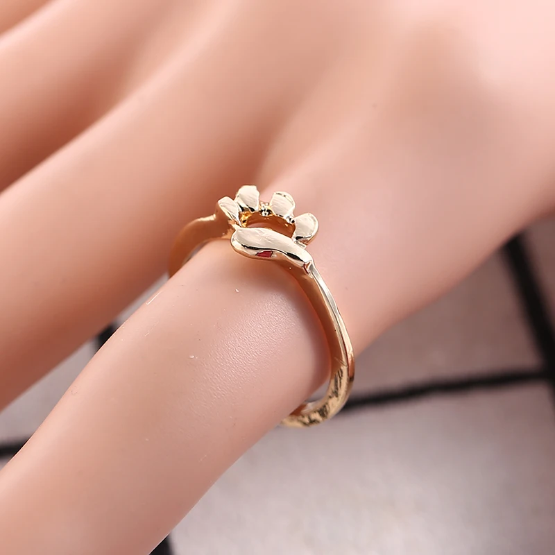 Милое кольцо в виде животных милое с изображением кота собаки лапы регулируемое