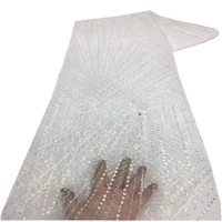 african lace fabric sequins high quality african tulle lace fabrics sewing machine french lace fabric for dress xz 240