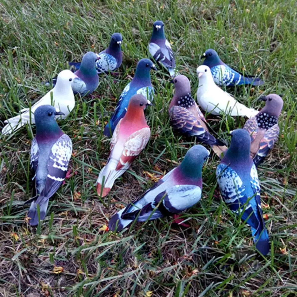 Искусственные Птицы голубей в перьях модели садовые украшения миниатюрные