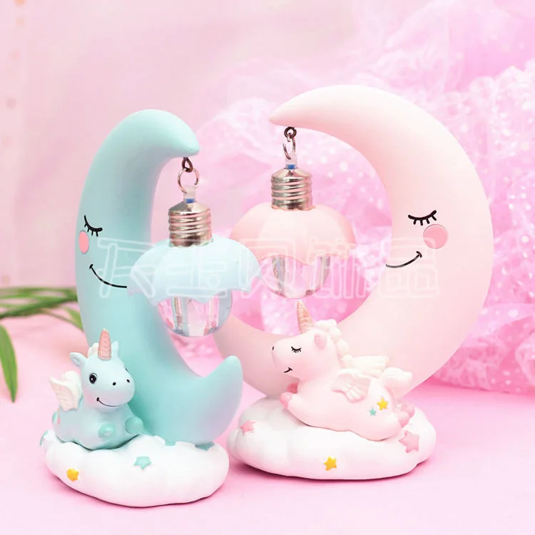 

Cartoon Unicorn LED Night Light Moon Night Lamp Luminaria Bedside Children Kids Birthday Gift Home Decor Kids Night Lights