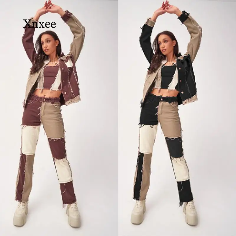 

Splic Long Sleeve Slim Short Jacket Front Pocket Sexy Women Tops Hole Frayed Sexy Jacket and Sequin Coats Female Tops Clothing