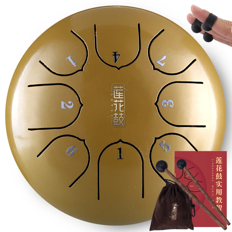 Йога Медитация 6 дюймов язык барабан 8 тон ключ Лотос пустой музыкальный