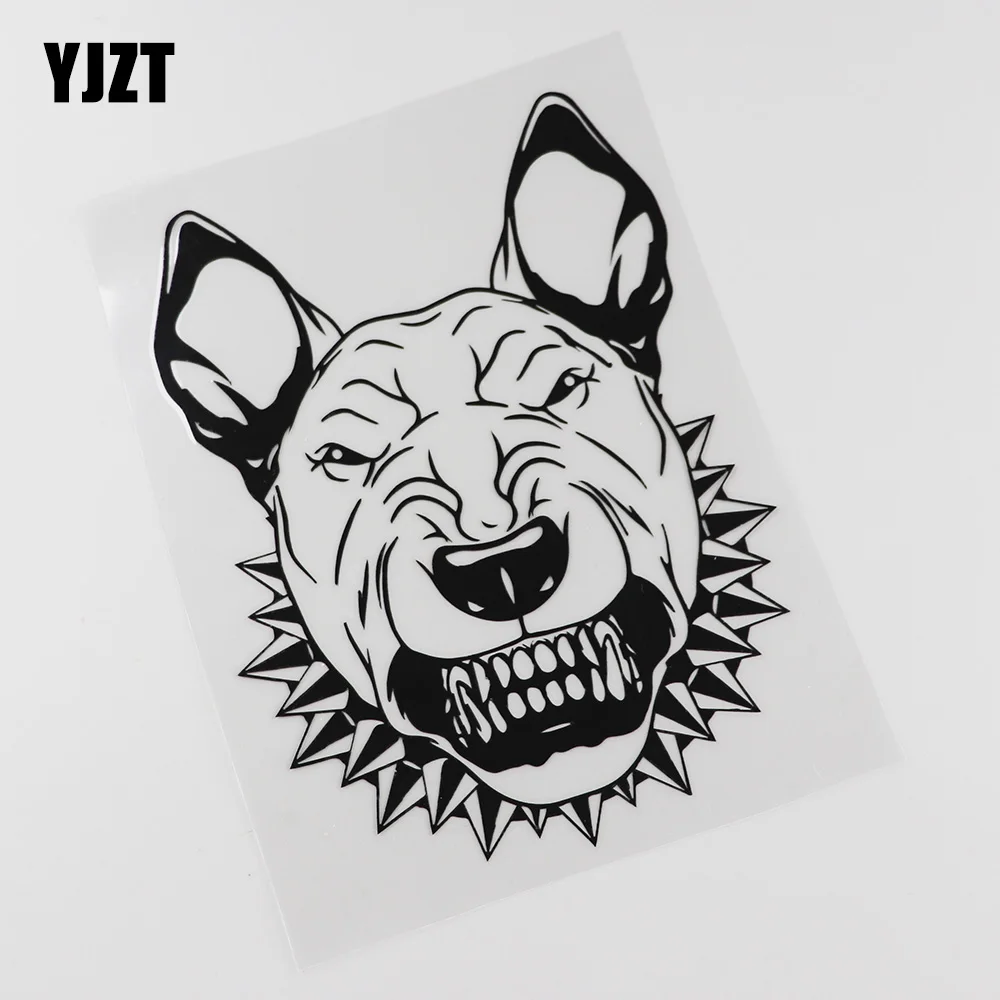YJZT 13 7 см х 18 Забавный Angry Dog Portrait животное виниловая черная/Серебристая Наклейка