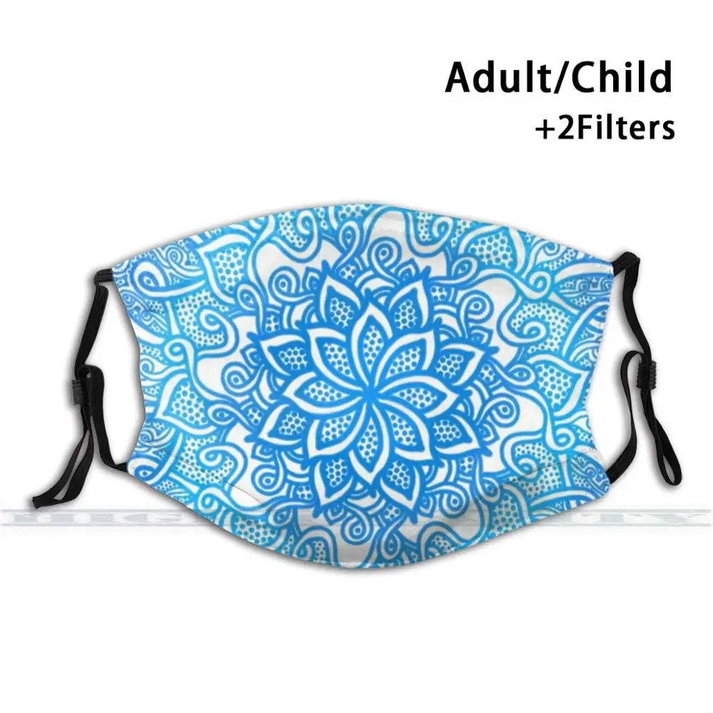 Синий цветок Мандала пользовательский дизайн для ребенка взрослая маска