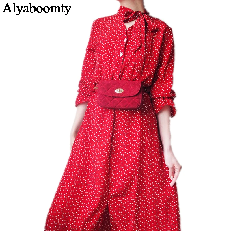 12 цветов осень весна корейский стиль женское платье воротник с бантом цветочный