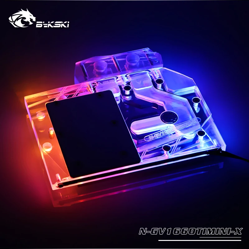

Bykski GPU cooler Full Cover Graphics Card Water cooling Block for Gigabyte1660Ti MINI ITX OC 6G N-GV1660TIMINI-X