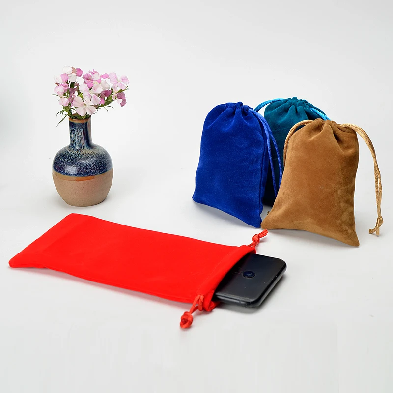 50PCS Portable Velvet Drawstring Bag Phone Pouch Jewelry Packaging Display Gift Makeup Electronic Product Protected Packing Bags | Украшения
