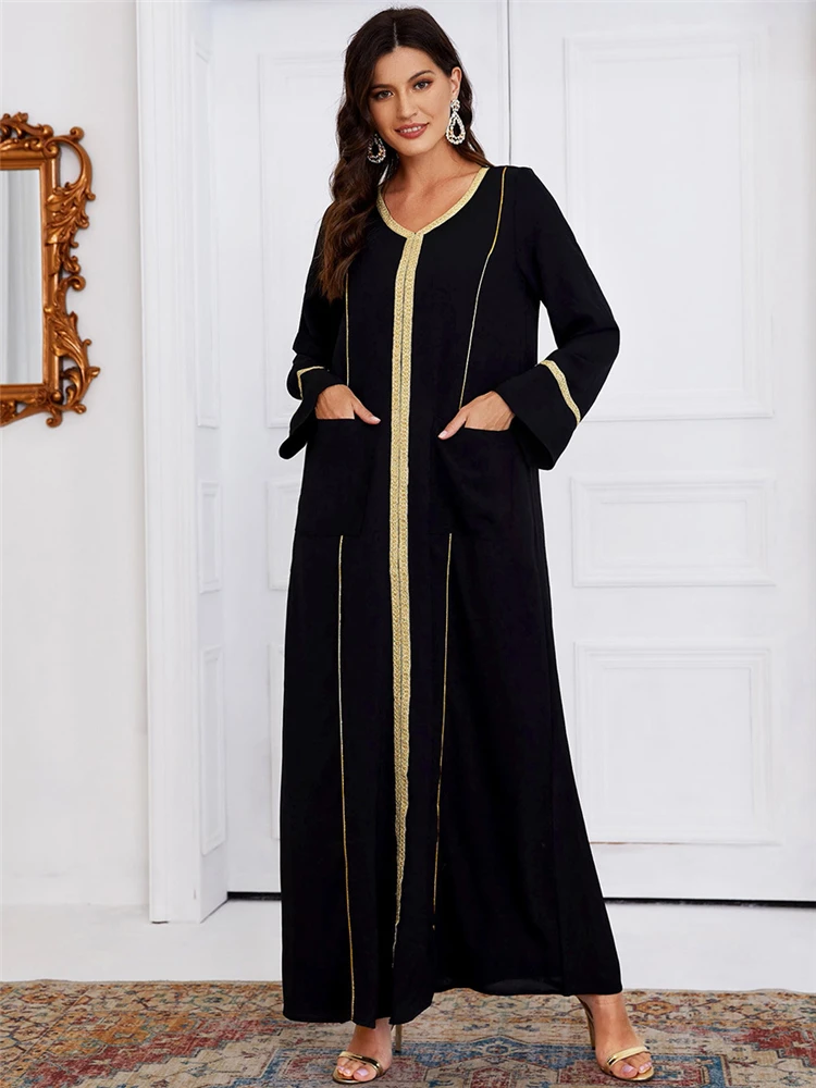 

Vestido Longo Ramadan Abaya Dubai Saudi Arabia Turkey Islam Pakistan Muslim Dress Women Kaftan Robe Arabe Musulmane Longue Femme