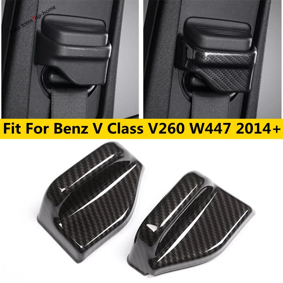Koltuk emniyet kemeri kapatma başlığı Trim 2 adet iç Mercedes Benz V Class V260 W447 2014 - 2021 ABS karbon Fiber/mat aksesuar