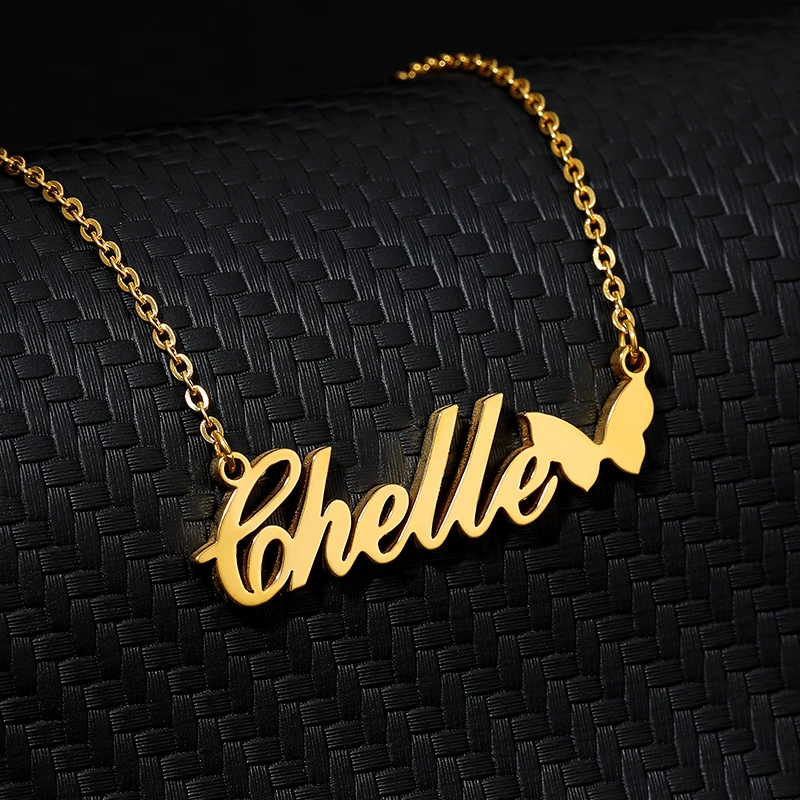 

Stainless Steel Choker Custom Name Necklace With a pattern Personalized Jewelry Men Handmade Nameplate Pendant Necklaces Women