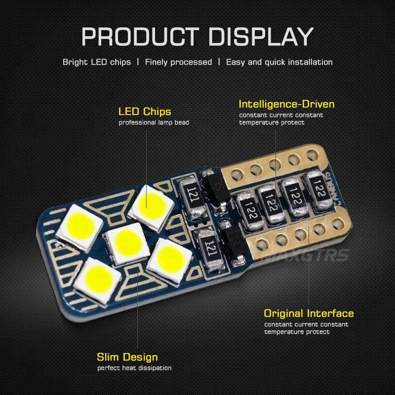Ультратонкий Светодиодный фонарь T10 194 168 W5W 10SMD 3030 10x сверхъяркий сменный CanBus