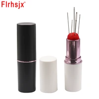 creativity lipstick pin cushion sewing needle case with hand needles for needlework diy craft sewing quilting pins holder