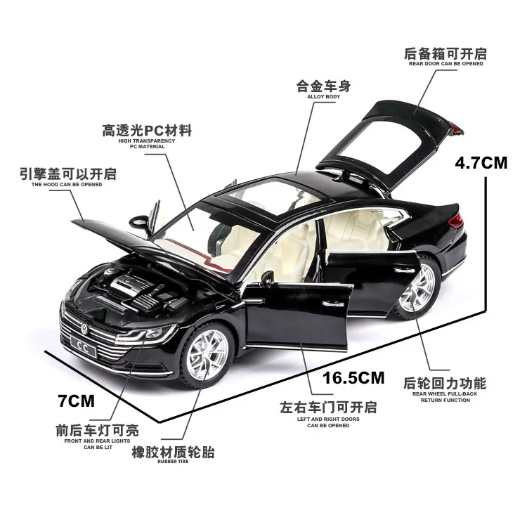 1/32 весы Volkswagen CC Литой Сплав тяга автомобиль коллекционные игрушки подарки для