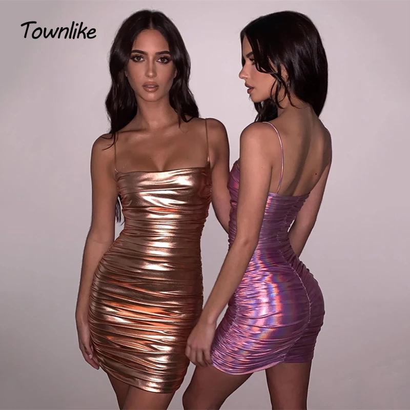 Женское мини-платье на бретельках с открытой спиной Townlike летнее платье без