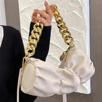 white simple shoulder bags for women designer handbags cylindrical crossbody bag ladies golden chain messenger bag vintage sac