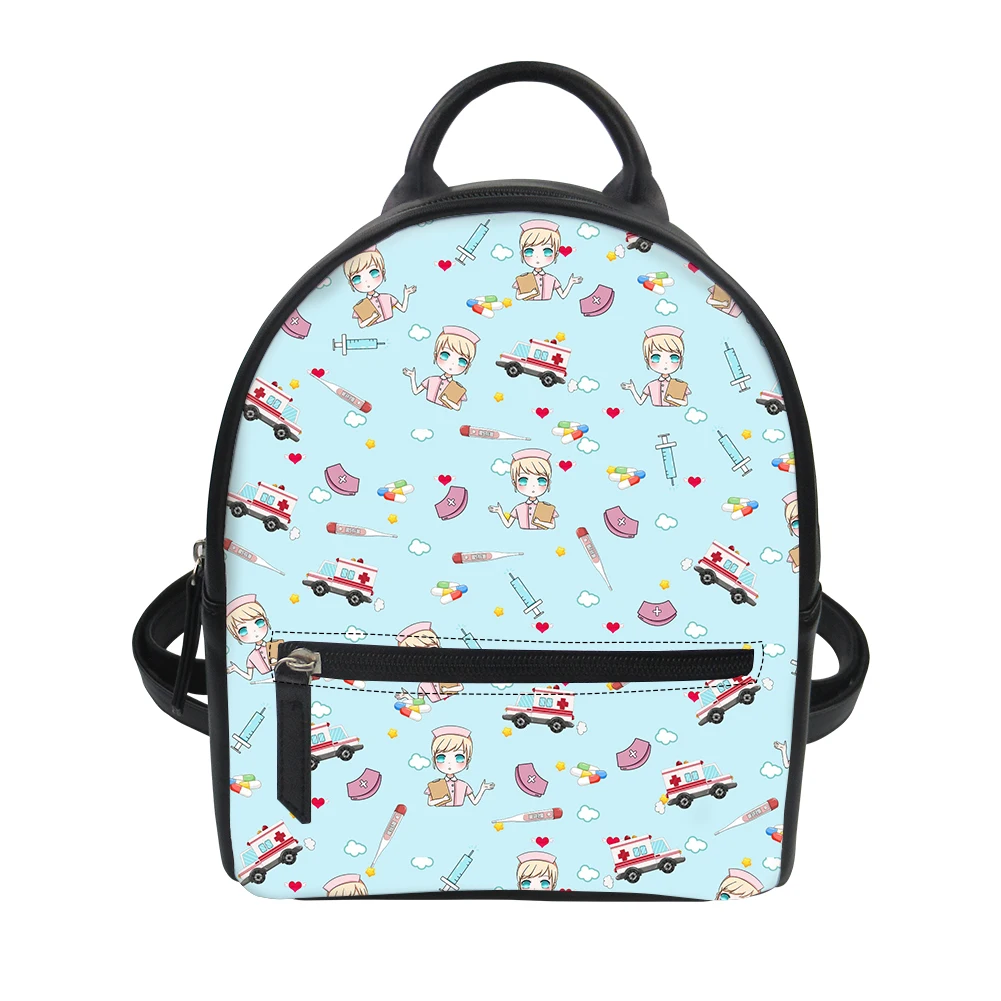 

Женский небольшой рюкзак из ПУ кожи, с принтом