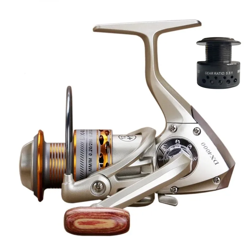 Enlarge 2021 Double line cup Fishing coil Wooden handshake 12+1BB Spinning Fishing Reel Professional Metal Left/Right Hand  Fishing Reel