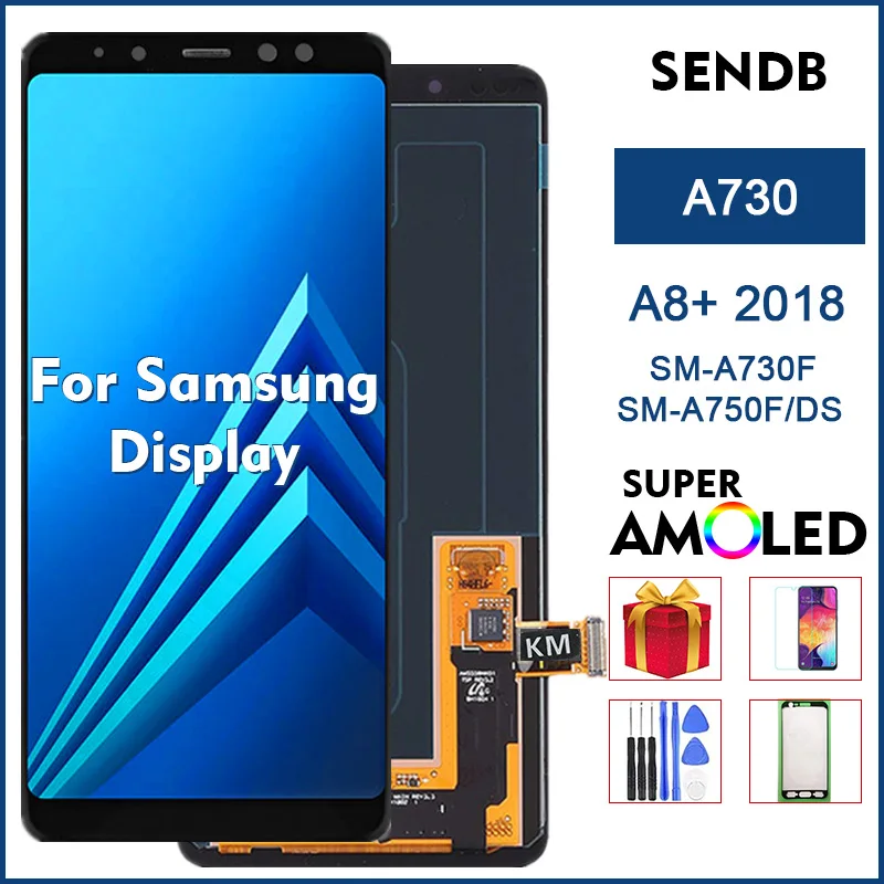 

A730 Original Super Amoled For Samsung Galaxy A8+ 2018 SM A730F DS LCD Display Touch Screen Digitizer Assembly TFT-Incell OLED