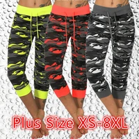 womens 34 lightweight jogging capri pants camouflage sport fitness pants trousers legging plus size xs 8xl