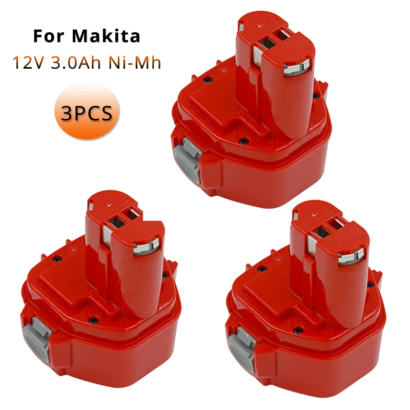 Аккумуляторная батарея PA12 для Makita 3 шт. Ni MH 3000 мАч 12 В 1220 1233 1234 1235 6227D 6313D 6317D