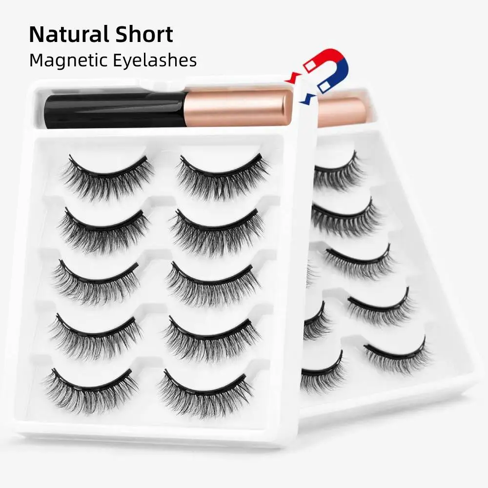 Набор Магнитных накладных ресниц комплект из 5/3/2 пар подводки для глаз