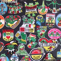 oeteldonk frog emblem carnival for netherland emblems iron on letters embroidered patches for clothing thermoadhesive stickers