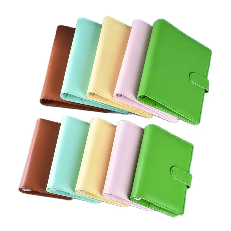 

2021 Diary Colorful A5/A6 PU Macaroon Loose-Leaf Cover Binder Dairy Notebooks Hard Cover Refill Journal Travelers Leather Noteb